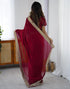 Vasthrlay Sequence Embroidery Unstitched Dark Green Saree