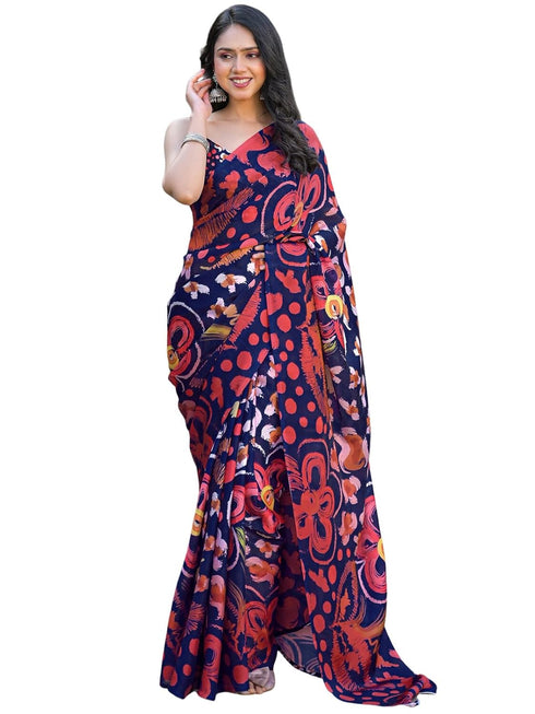 Vasthrlay Womens Printed Unstitched Off White Saree