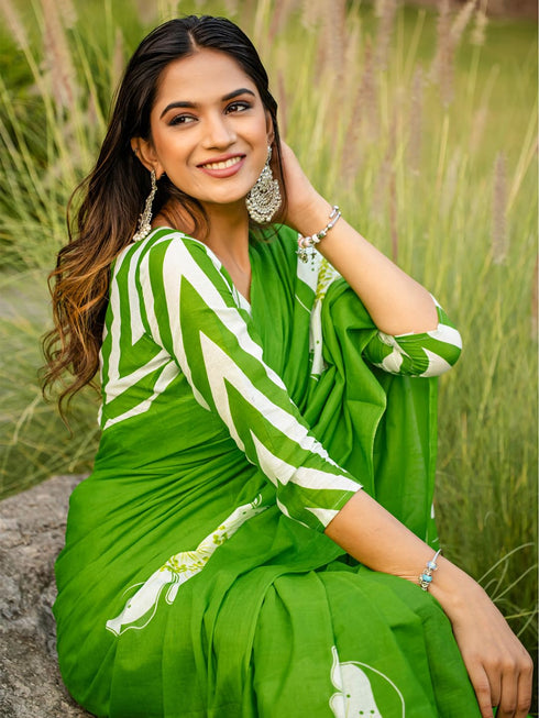 Vasthrlay Printed Unstitched Smc Ethnic Wear