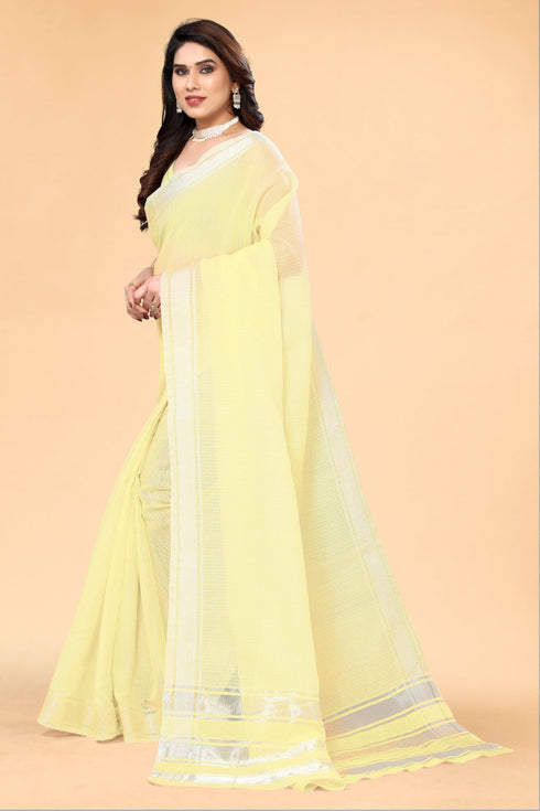 Vasthrlay Gold Unstitched Saree