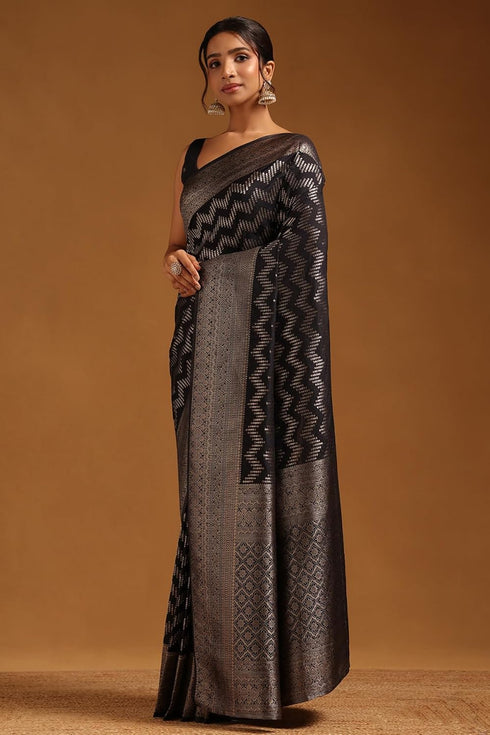 Vasthrlay Orange Georgette Woven