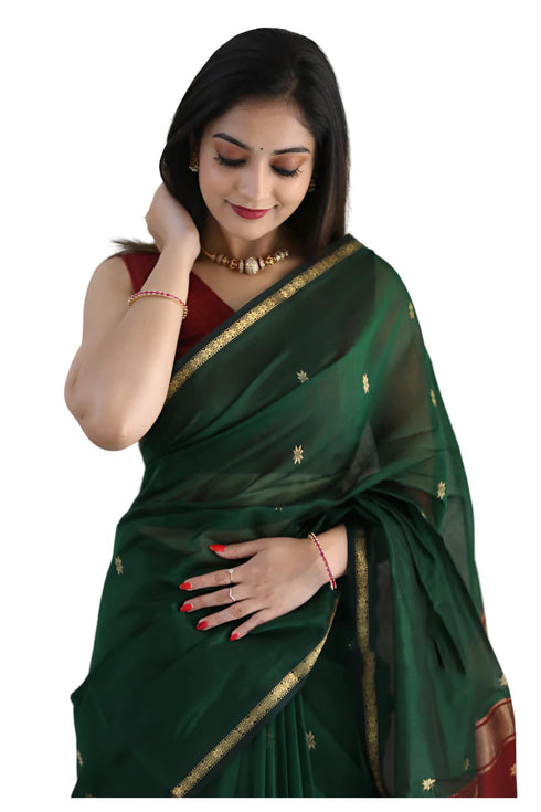Vasthrlay Banarasi Printed Unstitched Saree