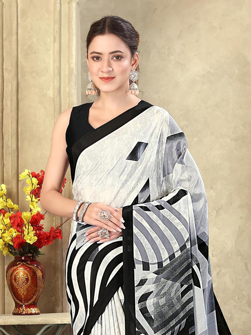 Vasthrlay Womens Printed Unstitched Mauve Saree