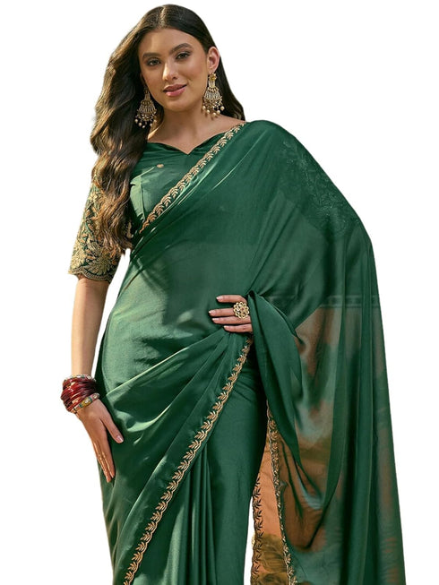 Vasthrlay Sequins Embroidery Black Saree