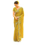 Vasthrlay Georgette Embroidery Mustard Yellow Saree With Unstitched Blouse Piece
