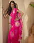 Vasthrlay Georgette Printed Unstitched Pink Saree