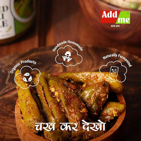 Add me Green Stuffed Chili Pickle in Mustard oil 500gm