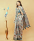 Vasthrlay Blue1 Polyester Saree With Unstitched Blouse Piece