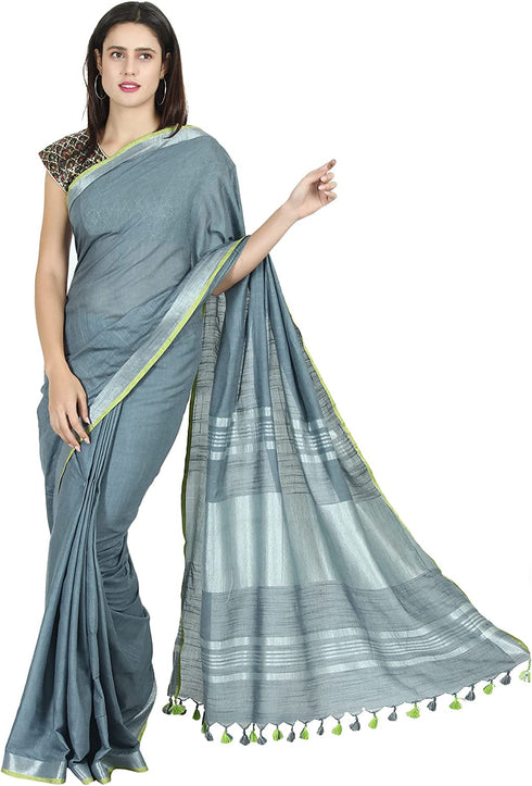 Vasthrlay Handloom Summer Contrast Vibrant Green