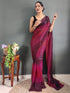 Vasthrlay Womens Georgette Unstitched Brown Saree