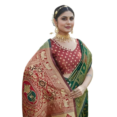 Vasthrlay Banarasi Traditional Unstitched Saree