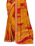 Vasthrlay Chiffon Tassels Unstitched Dark Green Saree
