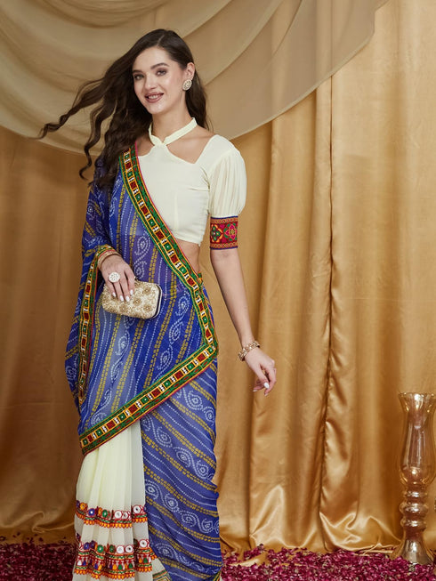 Vasthrlay Bandhani Embroidered Saree