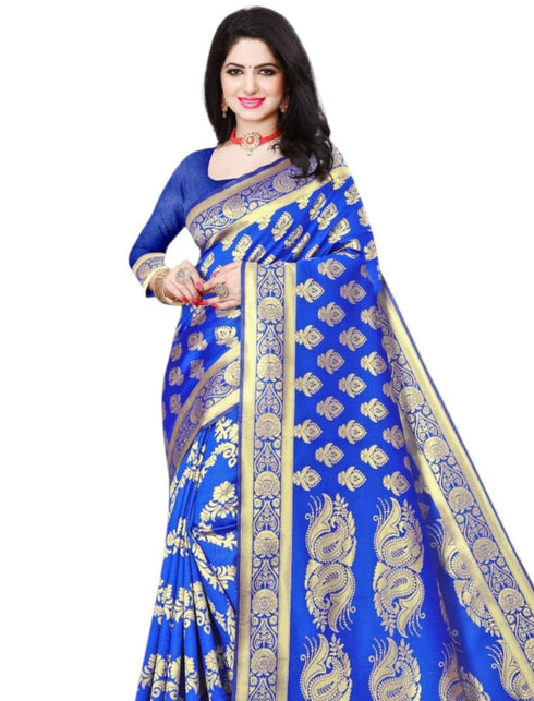 Vasthrlay Banarasi Traditional Unstitched Saree