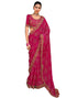 Vasthrlay Georgette Embroidery Unstitched Red Saree