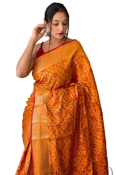 Vasthrlay Women's Patola Designer Unstitched Saree