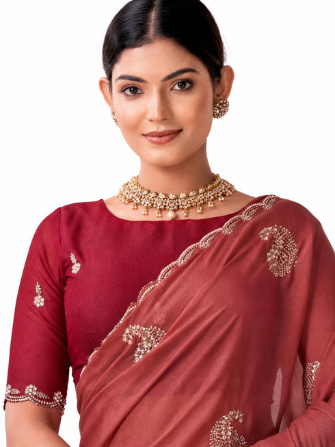 Vasthrlay Georgette Embroidery Unstitched
