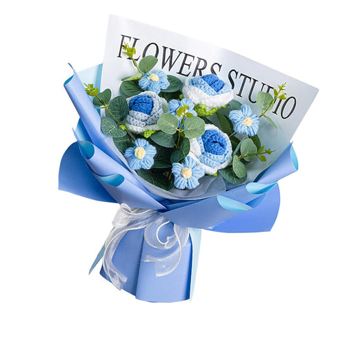 Completed Crochet Flower Bouquet Artificial Flowers