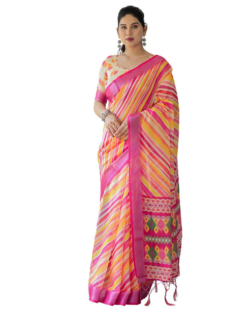 Vasthrlay Floral Printed Tassels Saree
