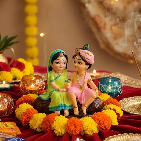 Radha Krishna Polyresin Idol – 4 Inch Multicolour