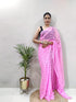 Vasthrlay Pink Unstitched Saree