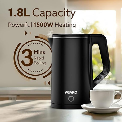 AGARO Elegant Electric Kettle 1.8L 1500 Watt