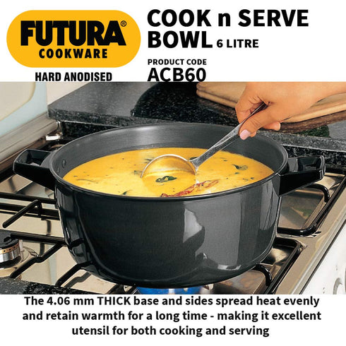 Hawkins Futura 6 Litre Cook n Serve Bowl