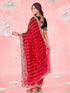 Vasthrlay Shimmer Embroidery Olive Saree