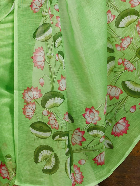 Vasthrlay Printed White1 White Saree