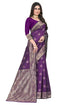 Vasthrlay Women's Purple Kanchipuram Saree