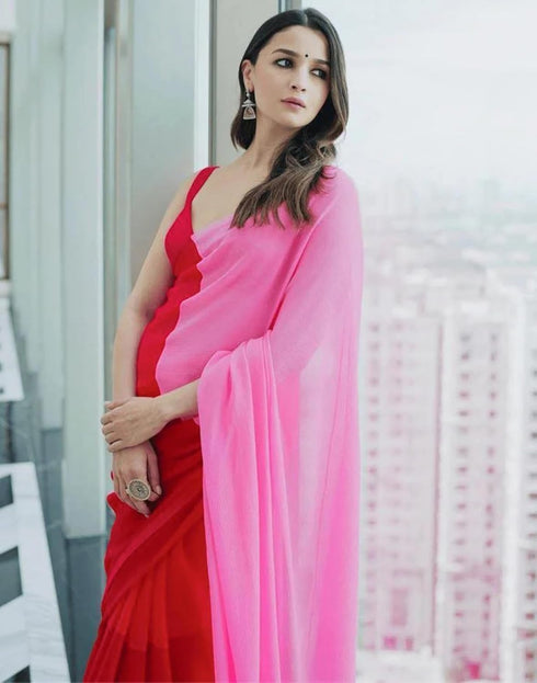 Vasthrlay Chanderi Printed Sky Saree