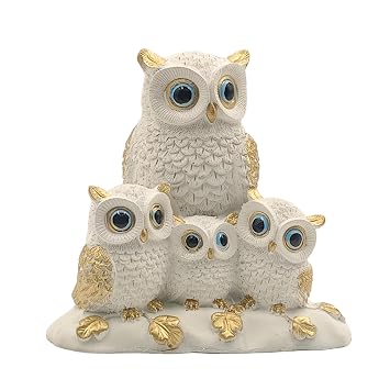 Modern Minimalist Owl Family Figurine Resin Showpiece for Home Decor