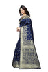 Vasthrlay Kanjivaram Banarasi Pari100 51 Peacock Blue Saree With Blouse Piece