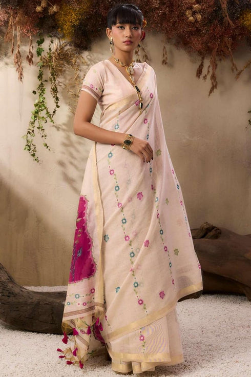 Vasthrlay Kanjivaram Cotton Unstitched Ethnic Wear