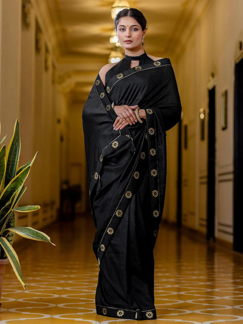 Vasthrlay Womens Unstitched Blouse Dark Green Saree