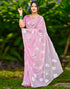 Vasthrlay Georgette Printed Unstitched Red Saree