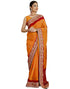 Vasthrlay Georgette Embroidery Unstitched Turmeric Yellow Saree