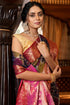 Vasthrlay Navy Blue Jacquard Saree