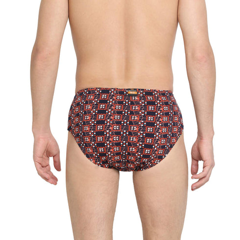 Dixcy Scott Men's Cotton Printed Regulart Fit Solid Brief