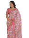 Vasthrlay Womens Printed Unstitched Baby Pink Saree
