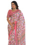 Vasthrlay Womens Printed Unstitched Baby Pink Saree