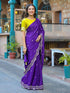 Vasthrlay Chinnon Embroidery Lime Saree