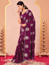 Vasthrlay Vichitra Printed Unstitched Rani Pink Saree