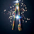 Saudeep India Brocade Lace Decorated Wooden LED Dandiya Sticks