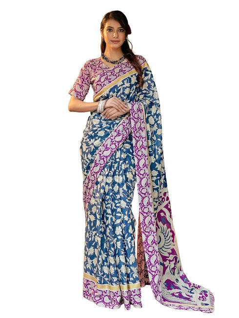 Vasthrlay Paisley Printed Red Saree
