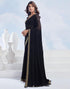 Vasthrlay Georgette Boarder Black Saree With Unstitched Blouse Piece