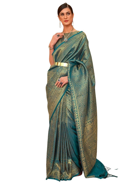 Vasthrlay Women's Kanjivaram Silk Unstitched Saree