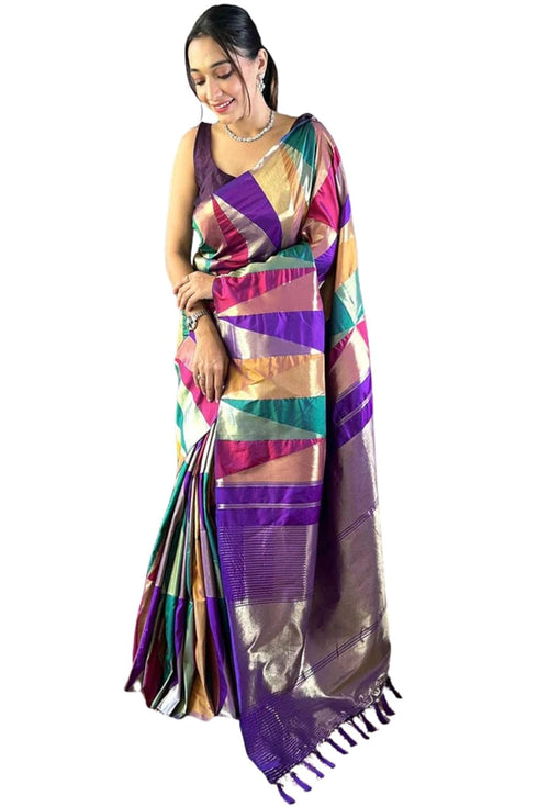 Vasthrlay Kanjivaram Unstitched Blouse Ethnic Wear