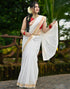 Vasthrlay Womens Blouse White Saree With Unstitched Blouse Piece