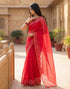 Vasthrlay Womens Printed Unstitched Off White Saree